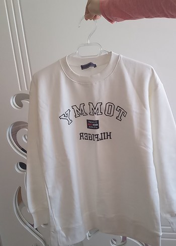 s Beden Tommy Hilfiger Beyaz Oversize Sweatshirt