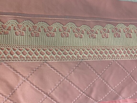 Beden pembe Renk El işi dantel piko sardırma hiç kullanılmadı çeyizlik pike takım