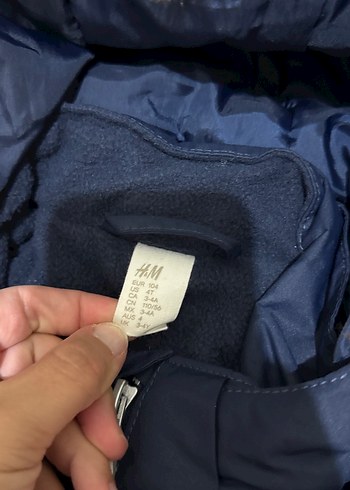 3 Yaş Beden mavi Renk H&M astronot tulum- Kürklü Kapüşonlu 3-4 yaş Kayak Tulumu
