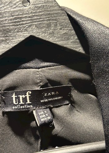 Zara Siyah Kadın Kısa Saten Yaka Blazer Ceket - Görsel 6