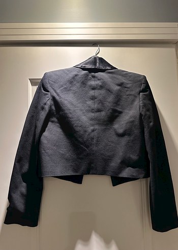 Zara Siyah Kadın Kısa Saten Yaka Blazer Ceket - Görsel 7