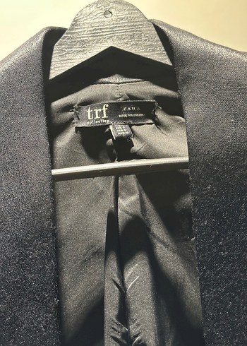 Zara Siyah Kadın Kısa Saten Yaka Blazer Ceket - Görsel 5