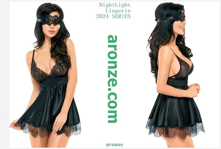 NIGHTLIGHT NightLight Göz Bantlı Dantel Detaylı Transparan Gecel