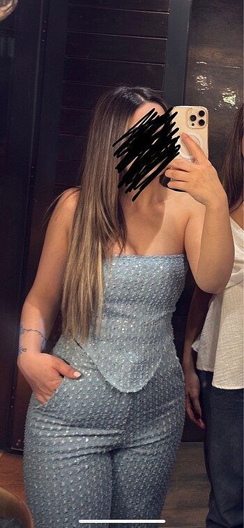 Mavi parıltılı alt üst takım