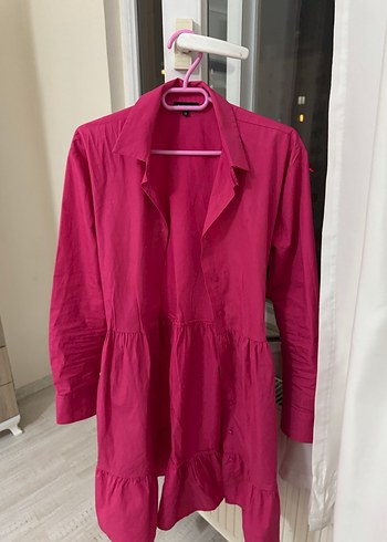 Pembe Düğmeli elbise