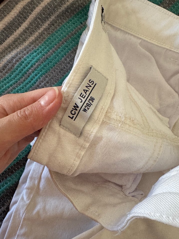 Beyaz Kadın Pamuklu Midi Jean - Görsel 2