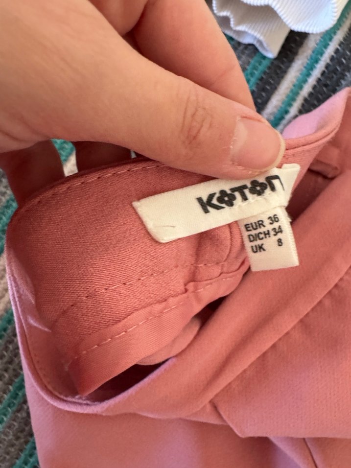 Pembe Kadın Kumaş Pantolon - Görsel 2