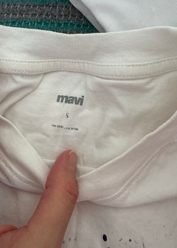 Mavi Baskılı Pamuklu Tişörtü - Görsel 2