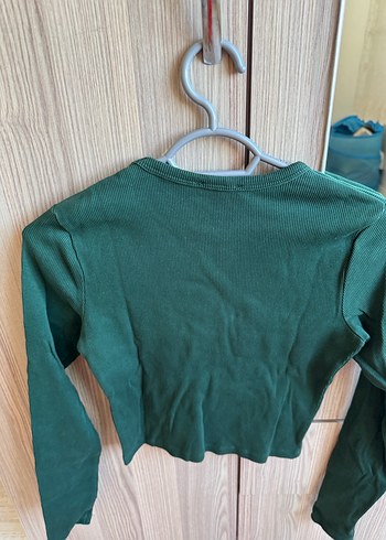 Kadın Yeşil Uzun Kollu Basic Triko - Görsel 2