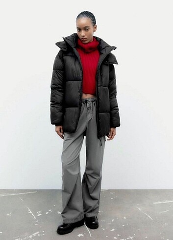 Zara şişme puffer mont