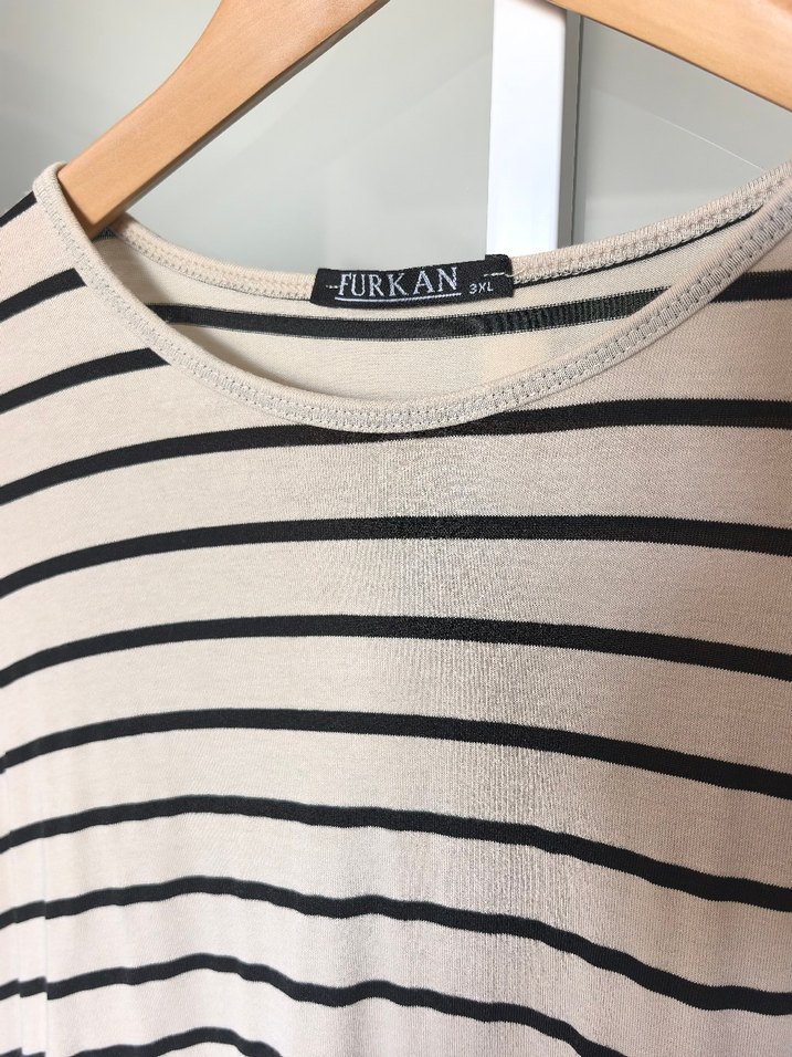 Çizgili penye tunik - Görsel 3