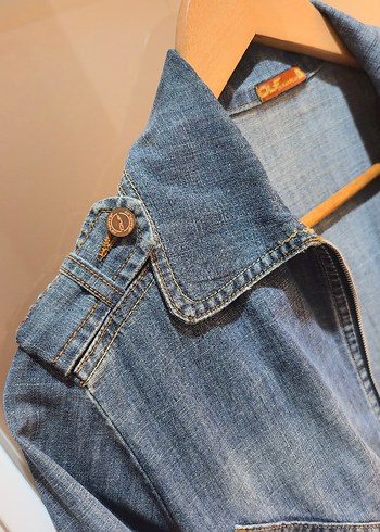 Fermuarlı Kadın Kot Ceket - Görsel 5