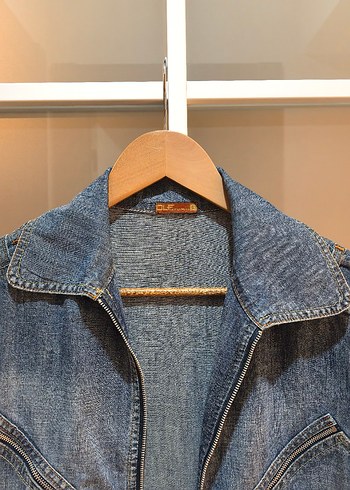 Fermuarlı Kadın Kot Ceket - Görsel 3