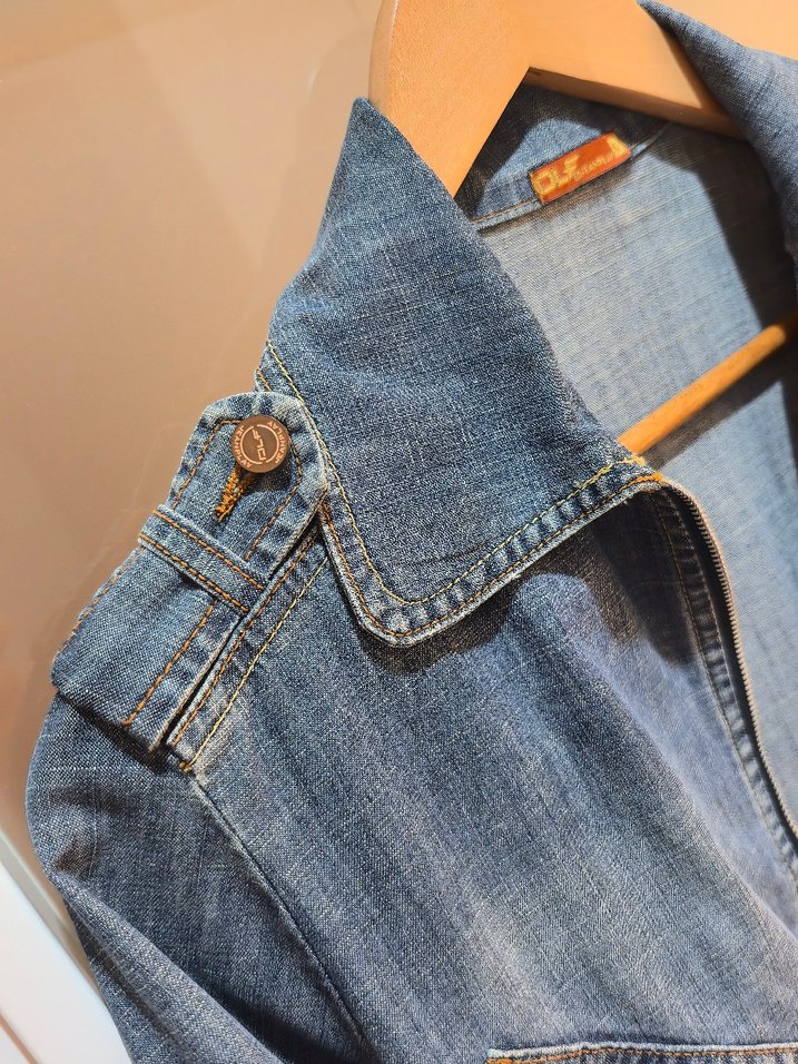 Fermuarlı Kadın Kot Ceket - Görsel 5