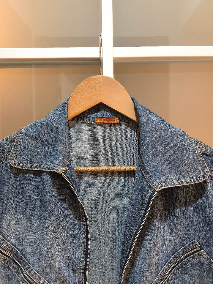 Fermuarlı Kadın Kot Ceket - Görsel 3