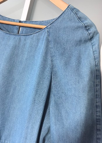 Yargıcı Mavi Denim Midi Elbise/tunik - Görsel 3