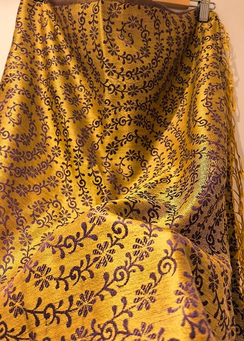 İpekevi Mor Drapeli Bohem Kadın Şal - Görsel 6