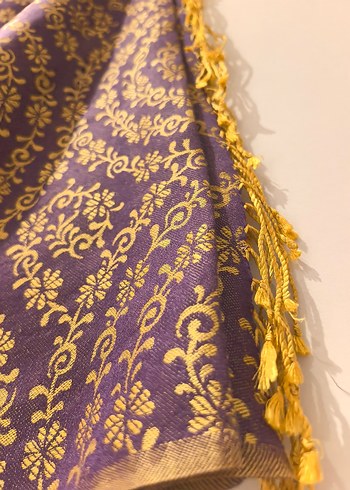 İpekevi Mor Drapeli Bohem Kadın Şal - Görsel 3