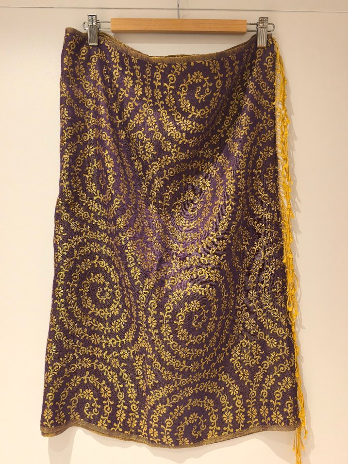 İpekevi Mor Drapeli Bohem Kadın Şal - Görsel 2