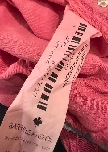 Pembe, pamuklu Rahat Kesim Midi Kadın Pantolon - Görsel 7