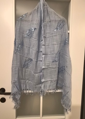 Bohem, retro tarz, Pul işlemeli keten görünümlü şal. - Görsel 2