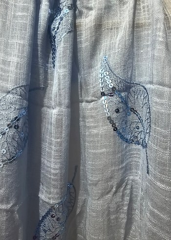 Bohem, retro tarz, Pul işlemeli keten görünümlü şal. - Görsel 3