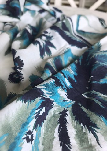 Mavi Gri Bohem Kadın Şal - Görsel 3