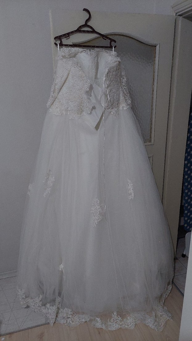 Bohem Vintage Straplez Prenses Gelinlik - Görsel 4