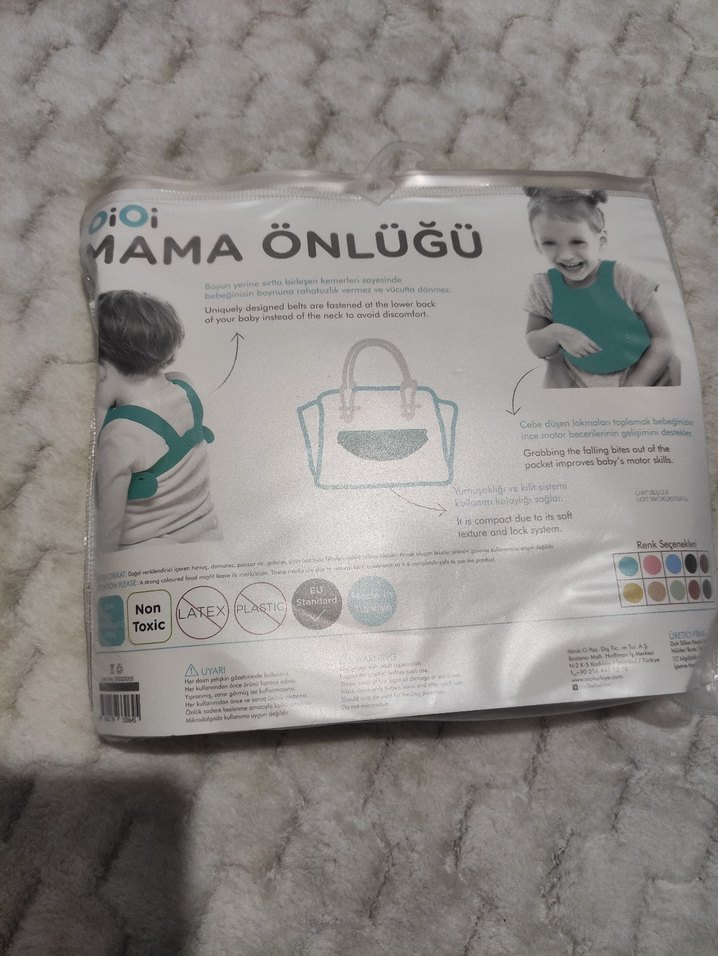 Oioi Gri Desenli Mama Önlüğü - Görsel 2