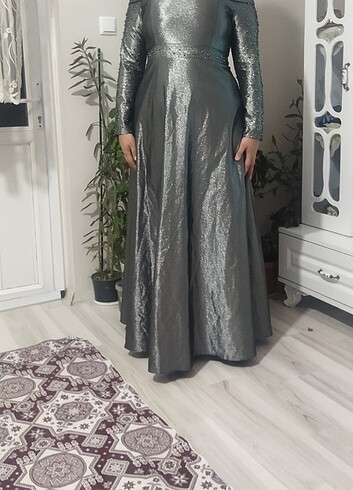 44 Beden gri Renk Mezuniyet söz nişan abiye elbise