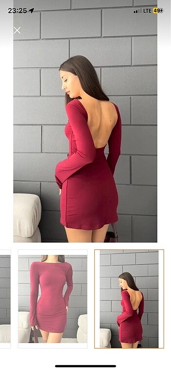 Bordo elbise