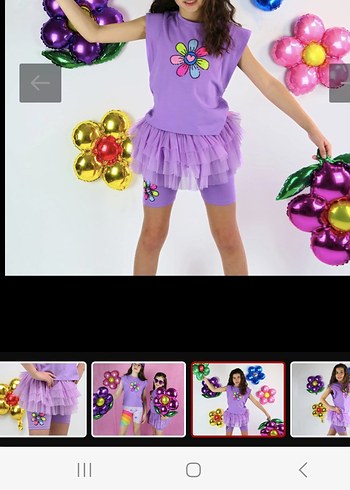 kaylakids lila nakışlı tshirt tayt takim