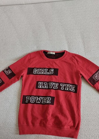 Kırmızı Baskılı Sweatshirt