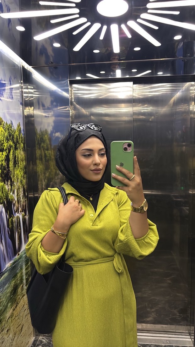 Kadın Haki Uzun bürümcük Elbise - Görsel 2