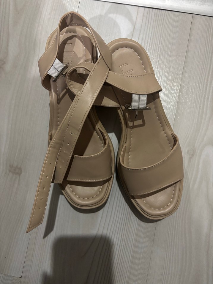 Bej Kadın Platform Topuklu Sandalet - Görsel 5