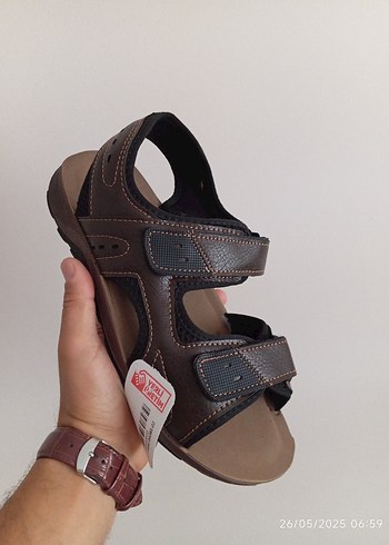 Gezer  Marka Kahverengi Deri Erkek Sandalet - Görsel 7
