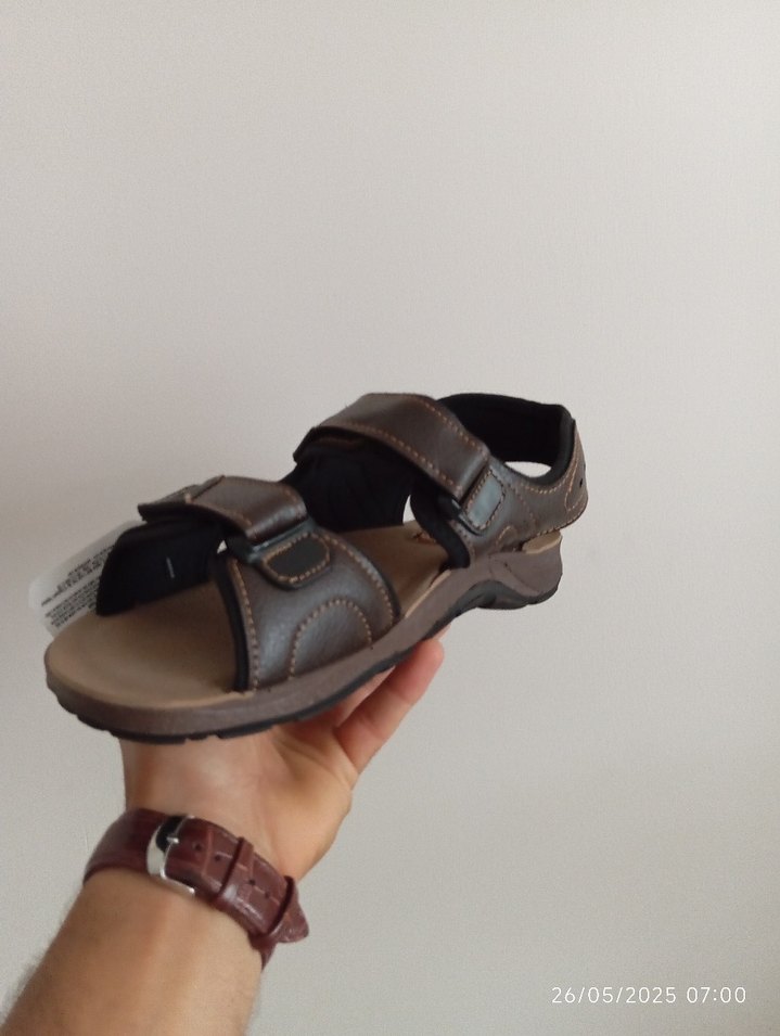 Gezer  Marka Kahverengi Deri Erkek Sandalet - Görsel 5