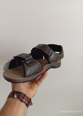 Gezer Marka Kahverengi Deri Erkek Sandalet - Görsel 5