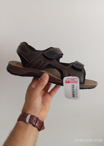 Gezer Marka Kahverengi Deri Erkek Sandalet - Görsel 4