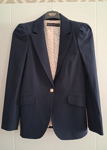 Zara Lacivert Tek Dugmeli Blazer Ceket