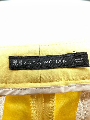 xs Beden sarı Renk Zara Kumaş Pantolon %70 İndirimli.