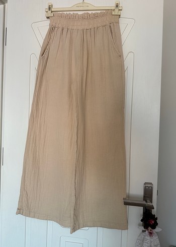 m Beden ten rengi Renk Bej Palazzo model müslin Pantolon