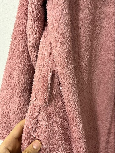 Kapüşonlu pembe peluş - Görsel 5