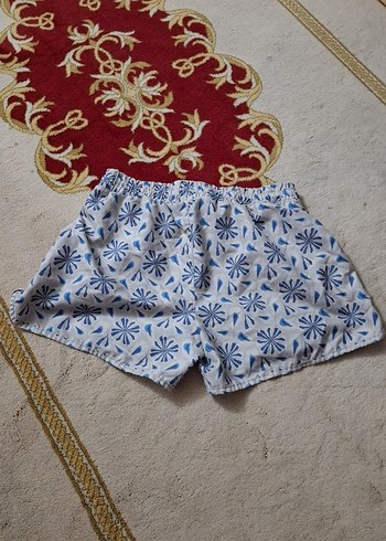 Mavi Bağcıklı Mini Şort - Görsel 2