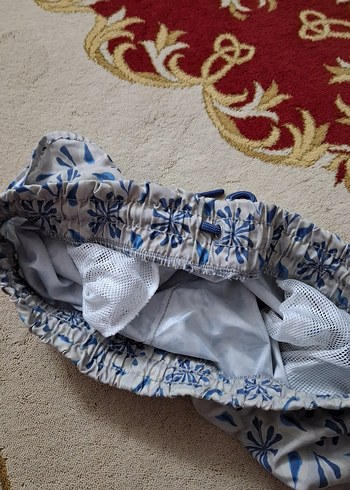 Mavi Bağcıklı Mini Şort - Görsel 4