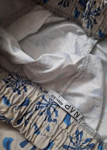 Mavi Bağcıklı Mini Şort - Görsel 3