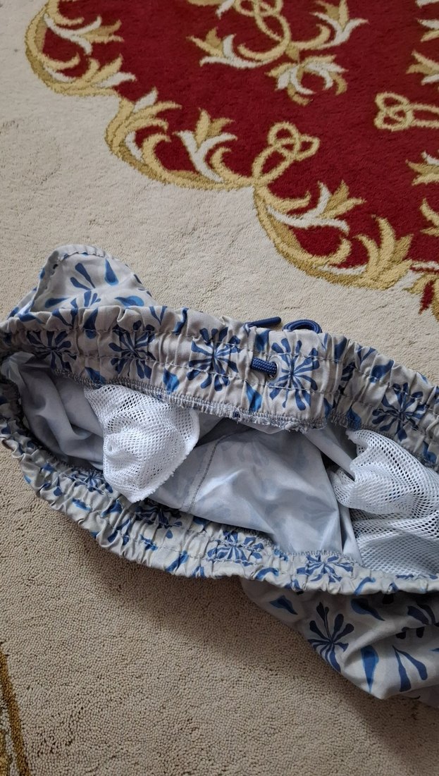 Mavi Bağcıklı Mini Şort - Görsel 4