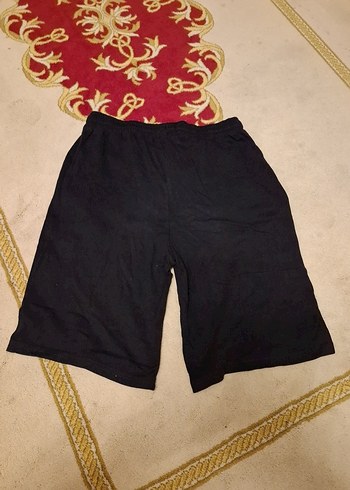 Siyah Pamuklu Penye Erkek Çocuk Şort - Görsel 2