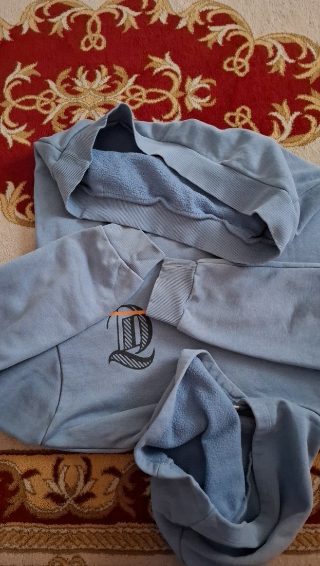 Pastel Mavi  Kapüşonlu Erkek Çocuk Sweatshirt - Görsel 3