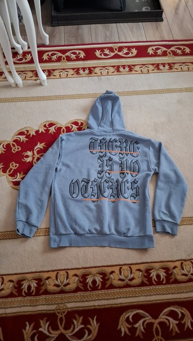 Pastel Mavi  Kapüşonlu Erkek Çocuk Sweatshirt - Görsel 2